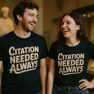 Person wearing the black black history month t shirts graphic tee - "Citation Needed Always" design