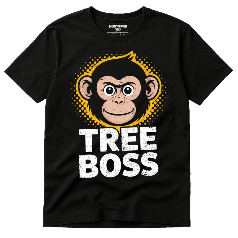 Black Funny Monkey T Shirt - 