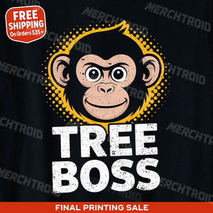 "Tree Boss" funny monkey t shirt - product photo 10