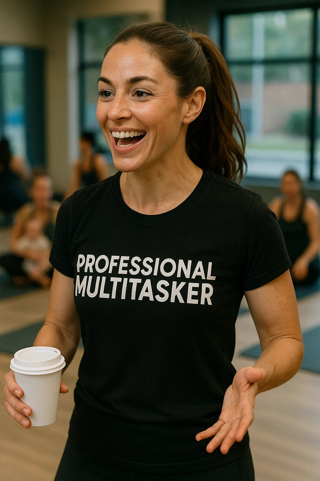 "Professional Multitasker" black mom life graphic tees - a birthday gift for mom life lover