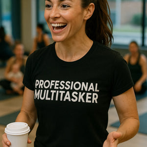 "Professional Multitasker" black mom life graphic tees - a birthday gift for mom life lover