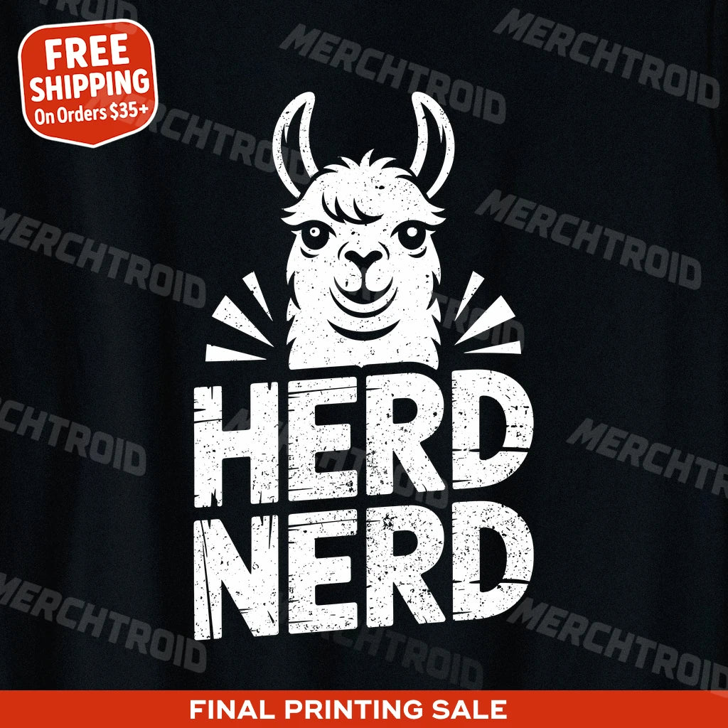 "Herd Nerd" llama t shirt - product photo 10