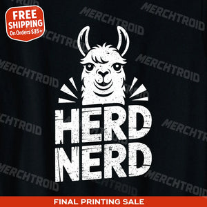 "Herd Nerd" llama t shirt - product photo 10