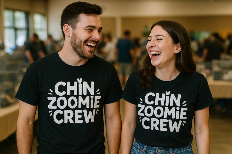 Person wearing the black t shirt chinchilla graphic tee - 