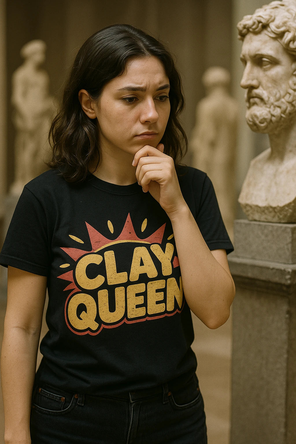 "Clay Queen" black sculpting shirts - a birthday gift for sculpting lover
