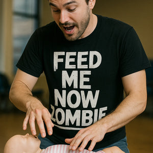 "Feed Me Now Zombie" black new parents shirts - a birthday gift for new parents lover