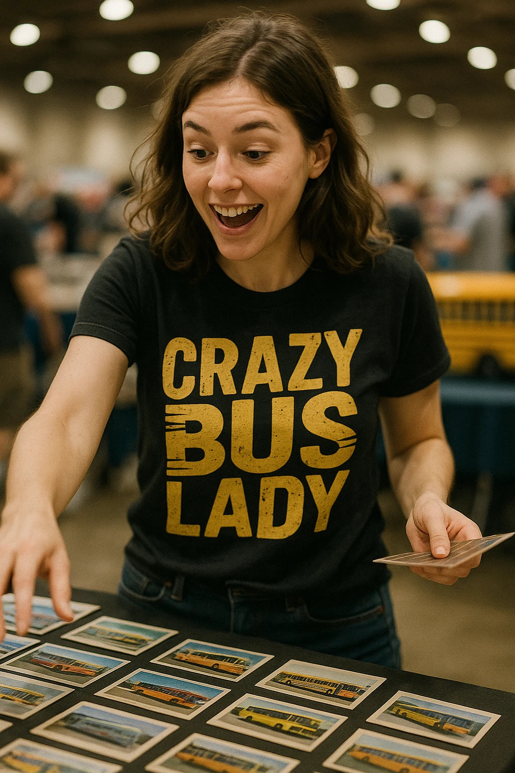 "Crazy Bus Lady" black truck driver t shirts - also a bus driver presents