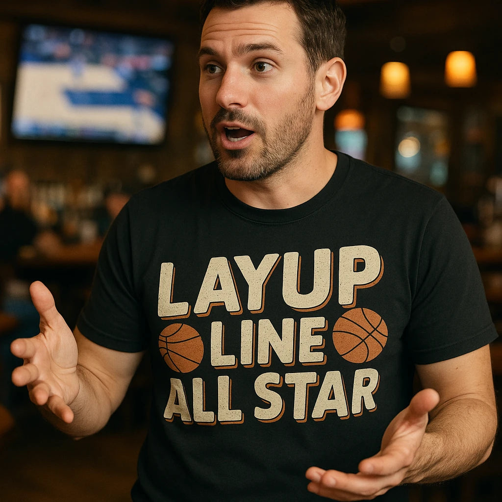 "Layup Line All Star" basketball graphic tees - product photo 8