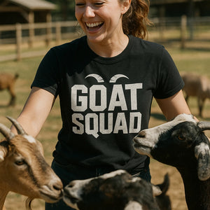 "Goat Squad" goats t shirt - product photo 6