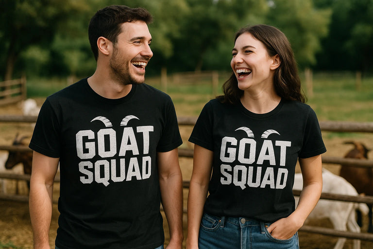 Person wearing the black goats t shirt graphic tee - 