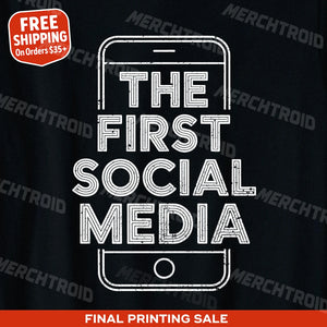 "The First Social Media" smartphone t shirt - product photo 10
