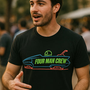 "Four Man Crew" black bobsledding shirts - a birthday gift for bobsledding lover