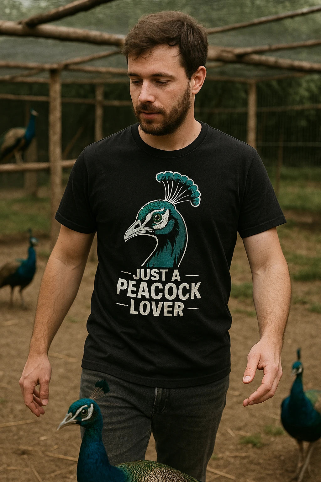 "Just a Peacock Lover" black peacocks shirts - a birthday gift for peacocks lover