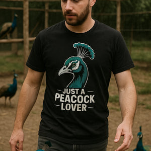 "Just a Peacock Lover" black peacocks shirts - a birthday gift for peacocks lover