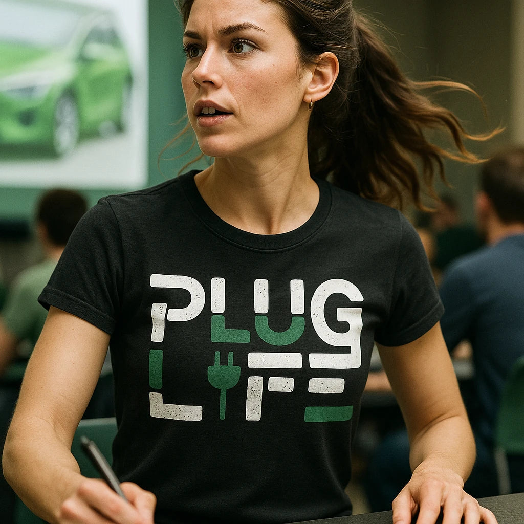 "Plug Life" electric car t shirt - product photo 8