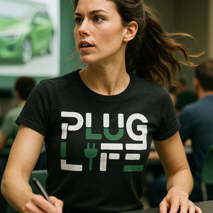 "Plug Life" electric car t shirt - product photo 8