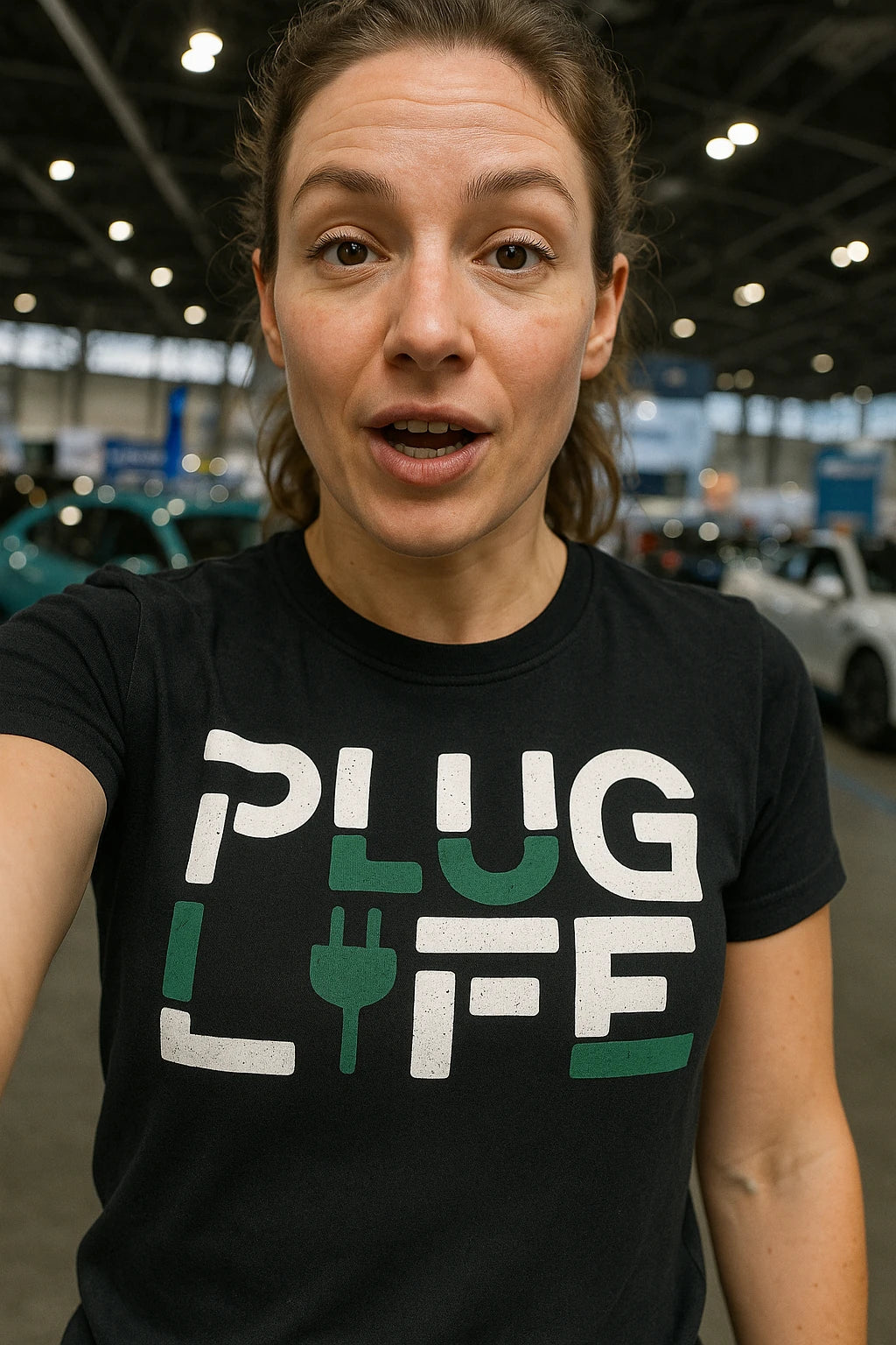 "Plug Life" electric car t shirt - product photo 7