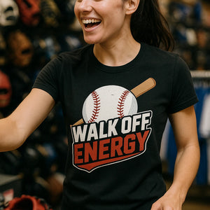 "Walk Off Energy" black baseball tee - a christmas gift for baseball lover