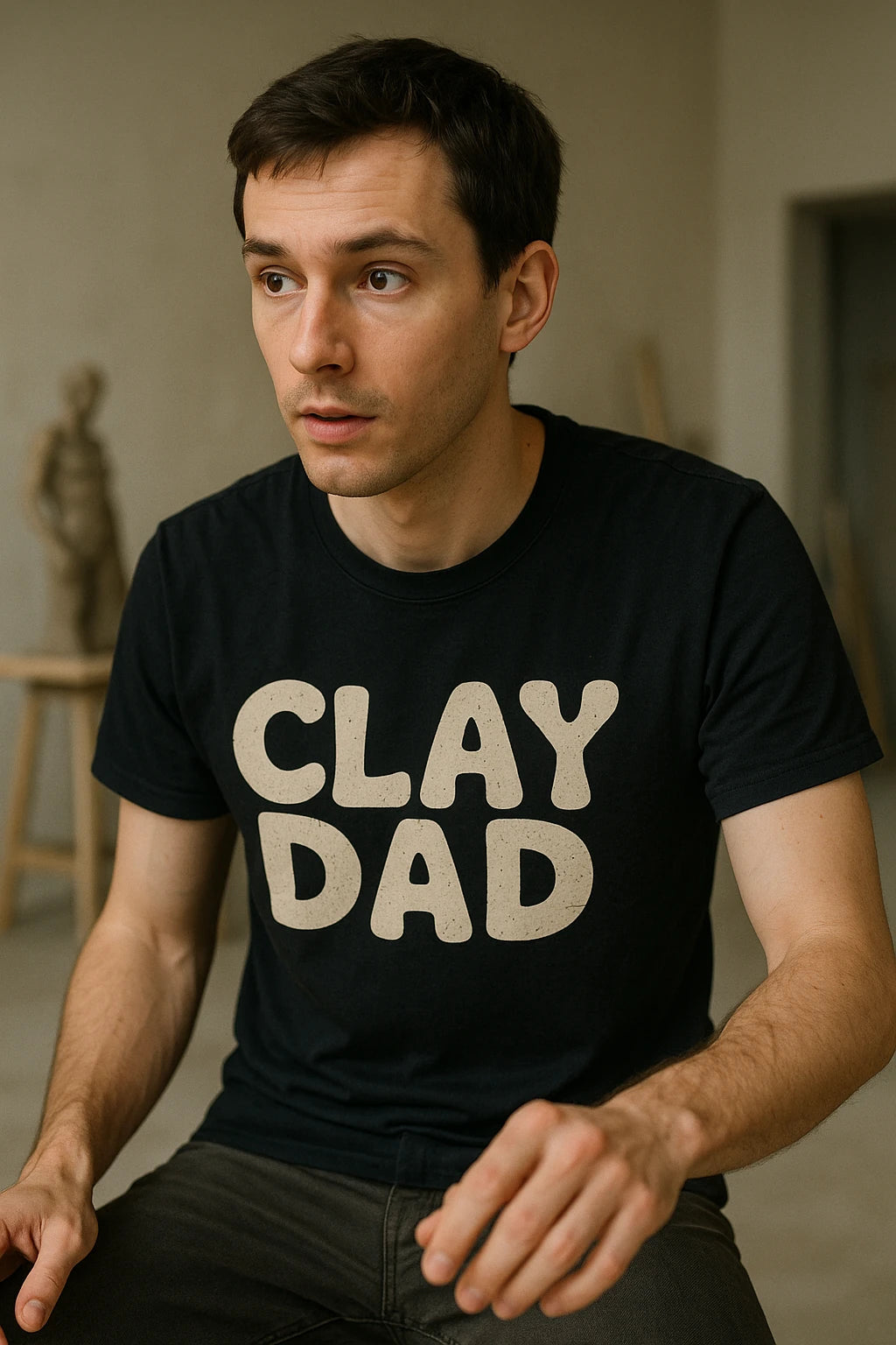 "Clay Dad" black sculpting t shirt - a birthday gift for sculpting lover