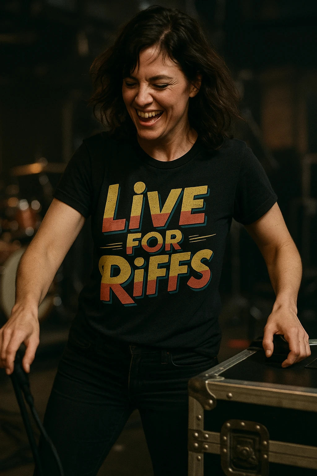 "Live for Riffs" black musician shirts - also a father's day gifts for musicians