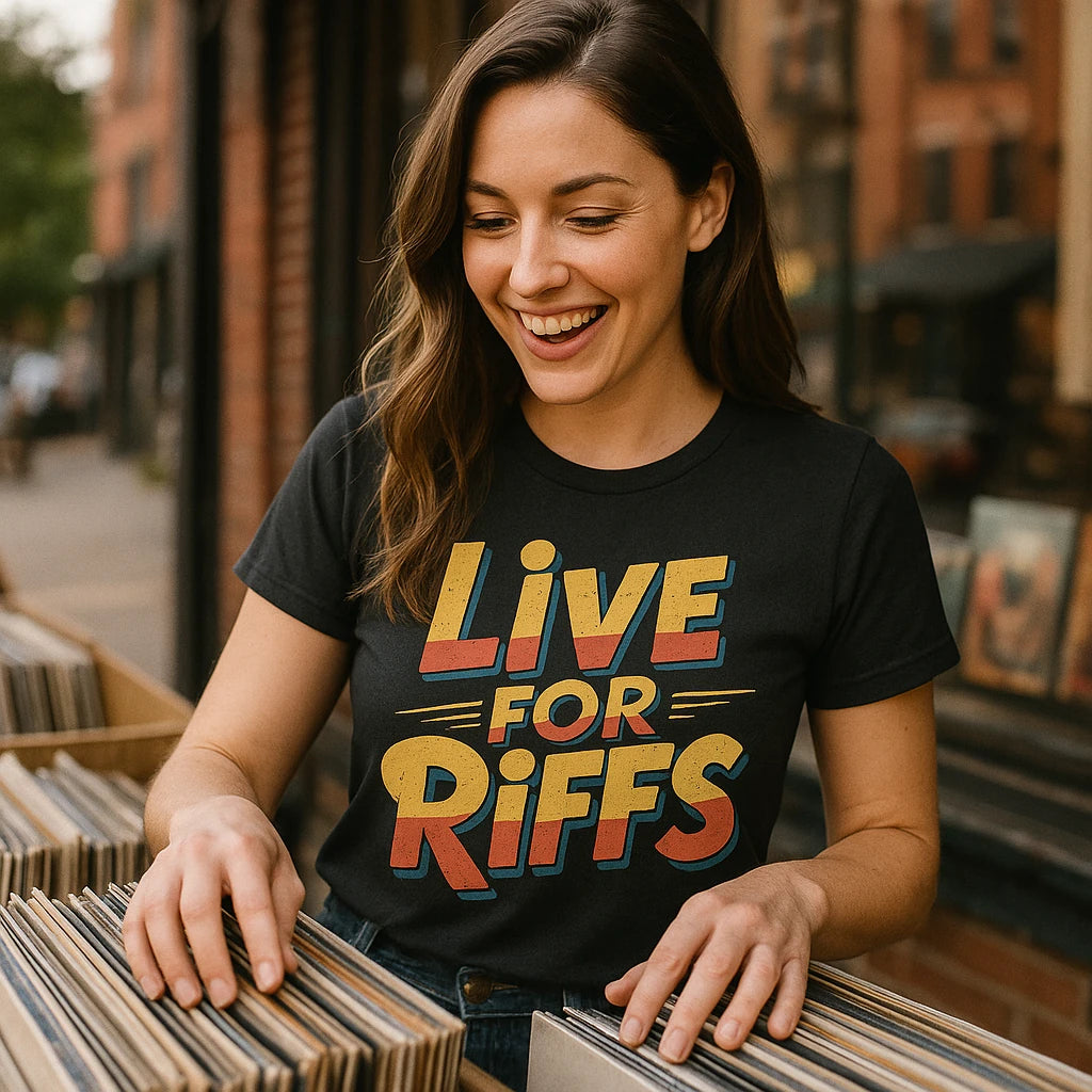 "Live for Riffs" black musician shirts - a birthday gift for musician lover