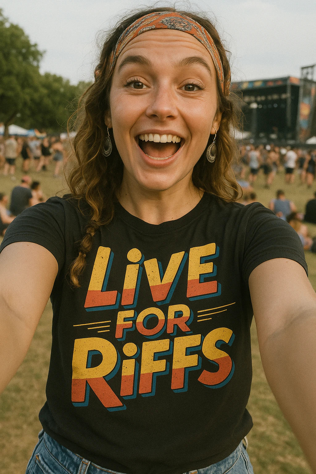 "Live for Riffs" black musician shirts - also a secret santa gift for musician