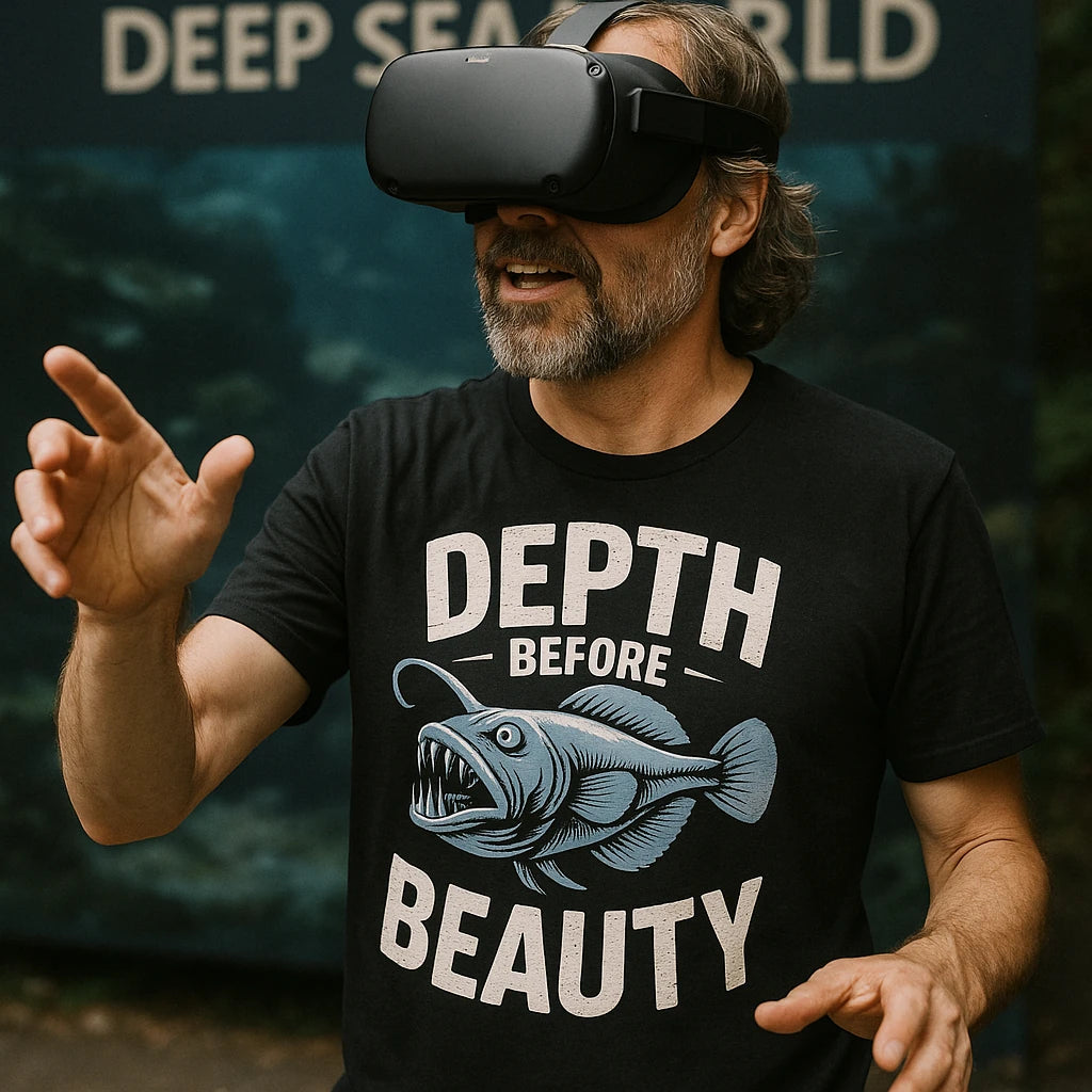 "Depth Before Beauty" anglerfish t shirt - product photo 8