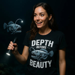 "Depth Before Beauty" anglerfish t shirt - product photo 9