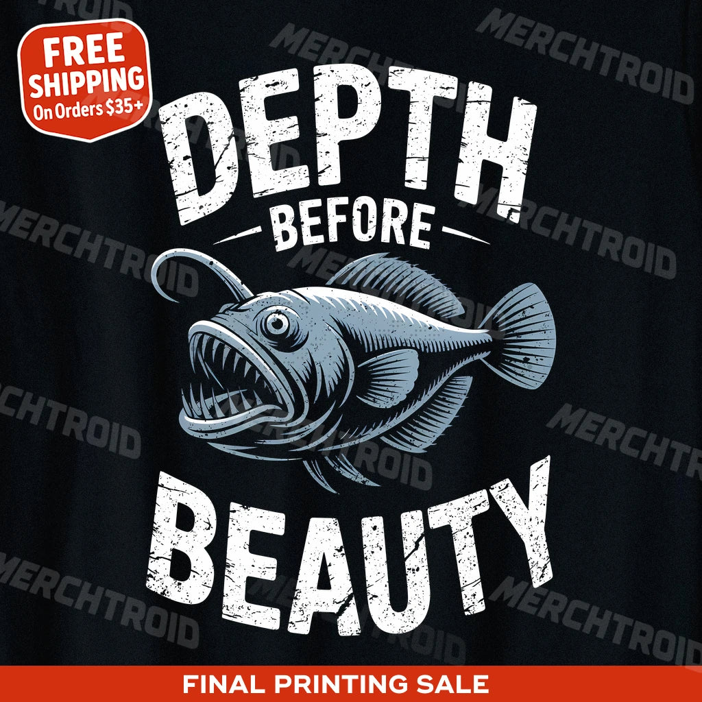 "Depth Before Beauty" anglerfish t shirt - product photo 10
