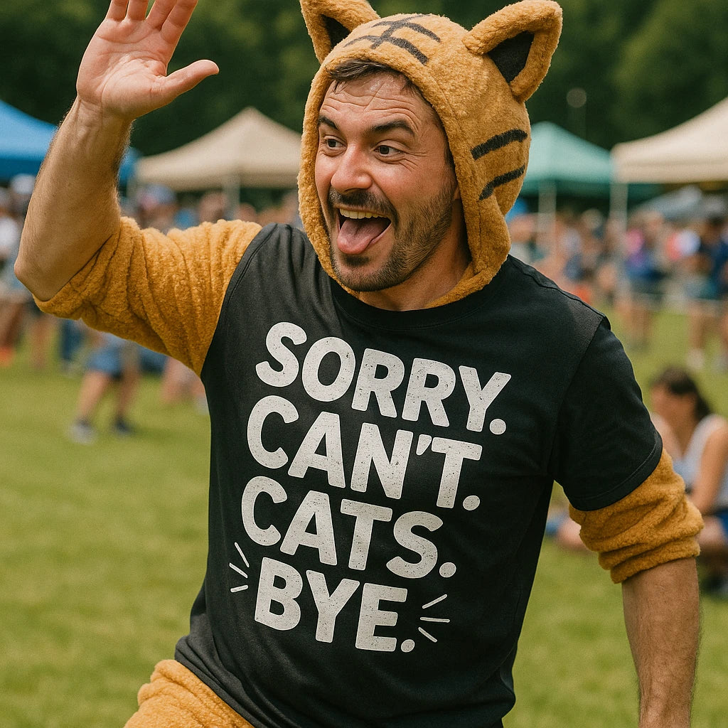 "Sorry. Cant. Cats. Bye." tee shirts for cat lovers - product photo 8