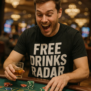 "Free Drinks Radar" las vegas t shirt - product photo 8