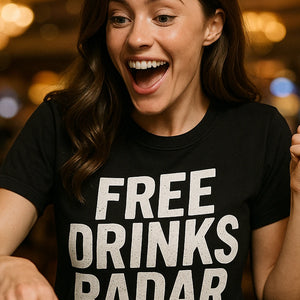 "Free Drinks Radar" las vegas t shirt - product photo 7