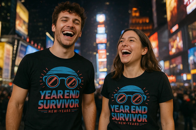 Person wearing the black new years eve shirts womens graphic tee - 