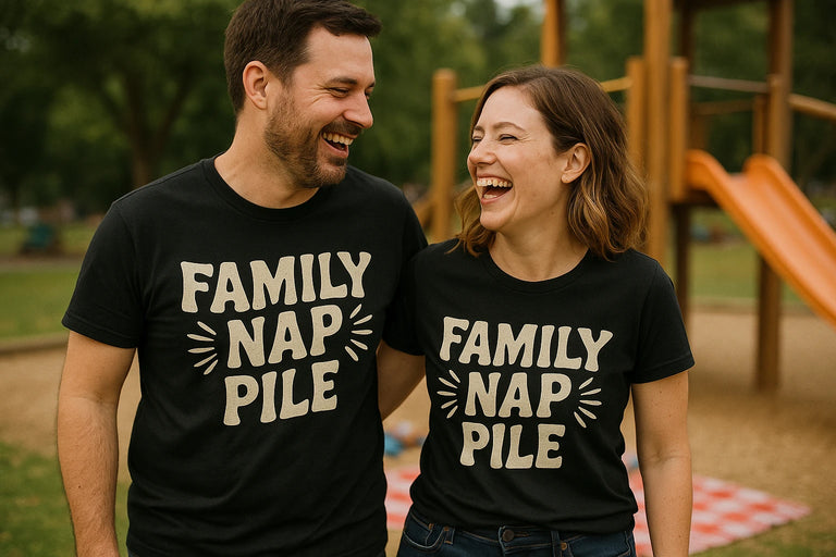 Person wearing the black family life t shirt graphic tee - 