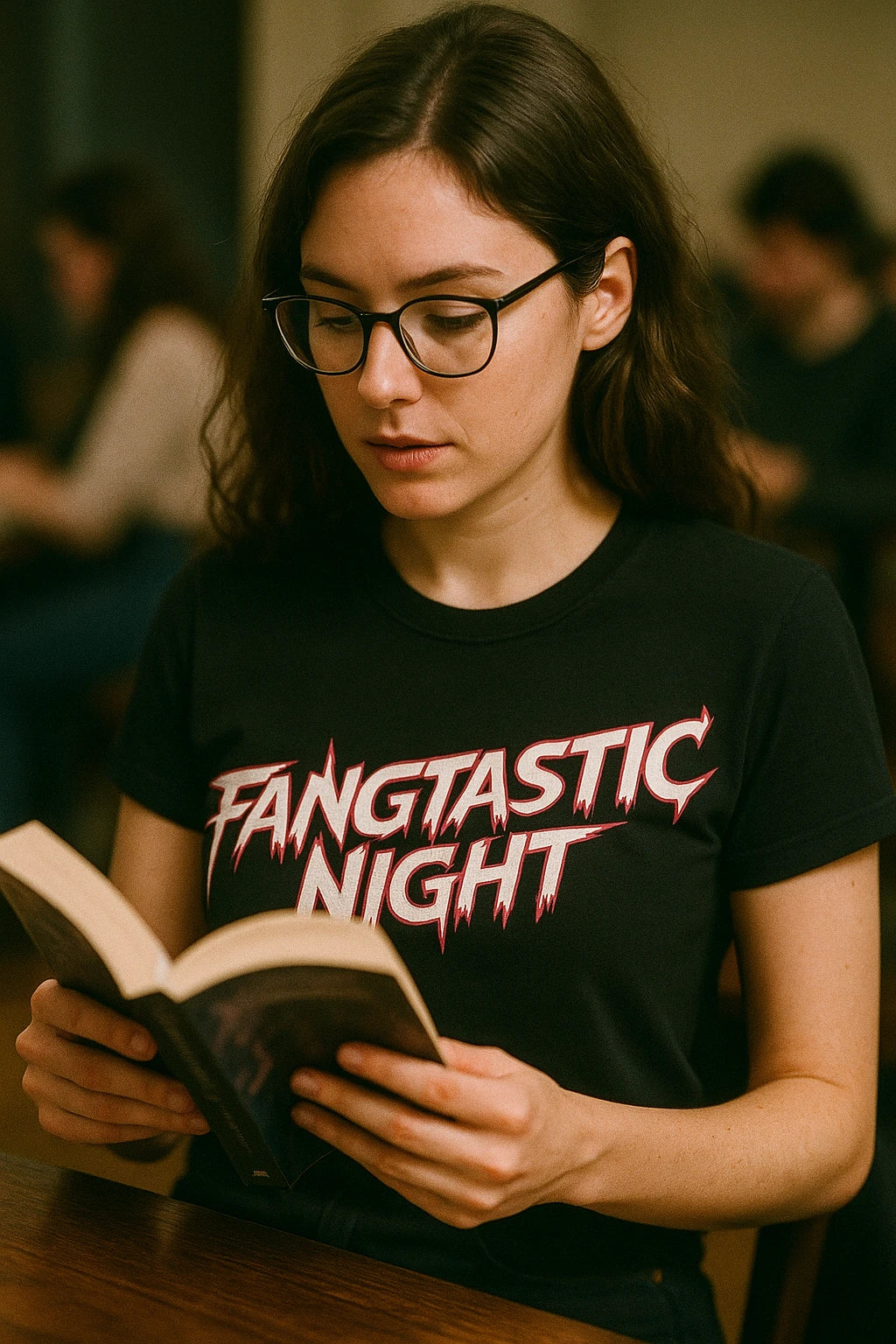 "Fangtastic Night" black fearless vampire killers t shirt, photographed as gifts for vampire lovers