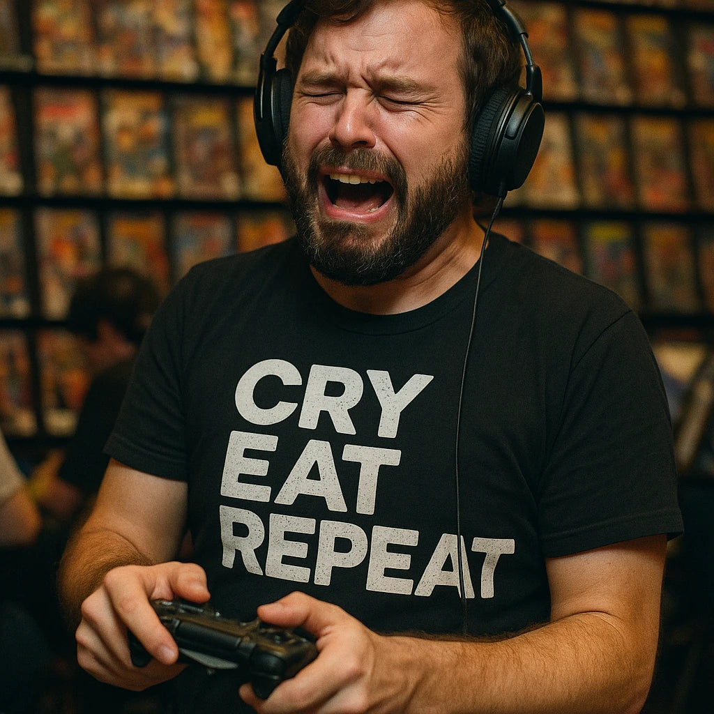 "Cry Eat Repeat" sleep deprived t shirt - product photo 8