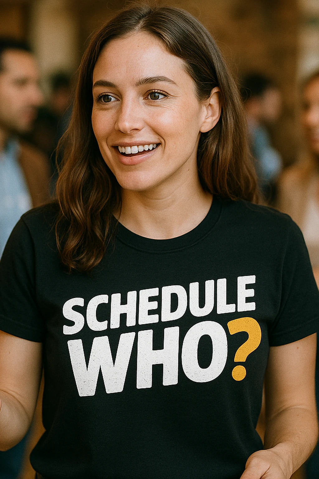 "Schedule Who" black entrepreneurs t shirt, photographed as entrepreneurs lover gift