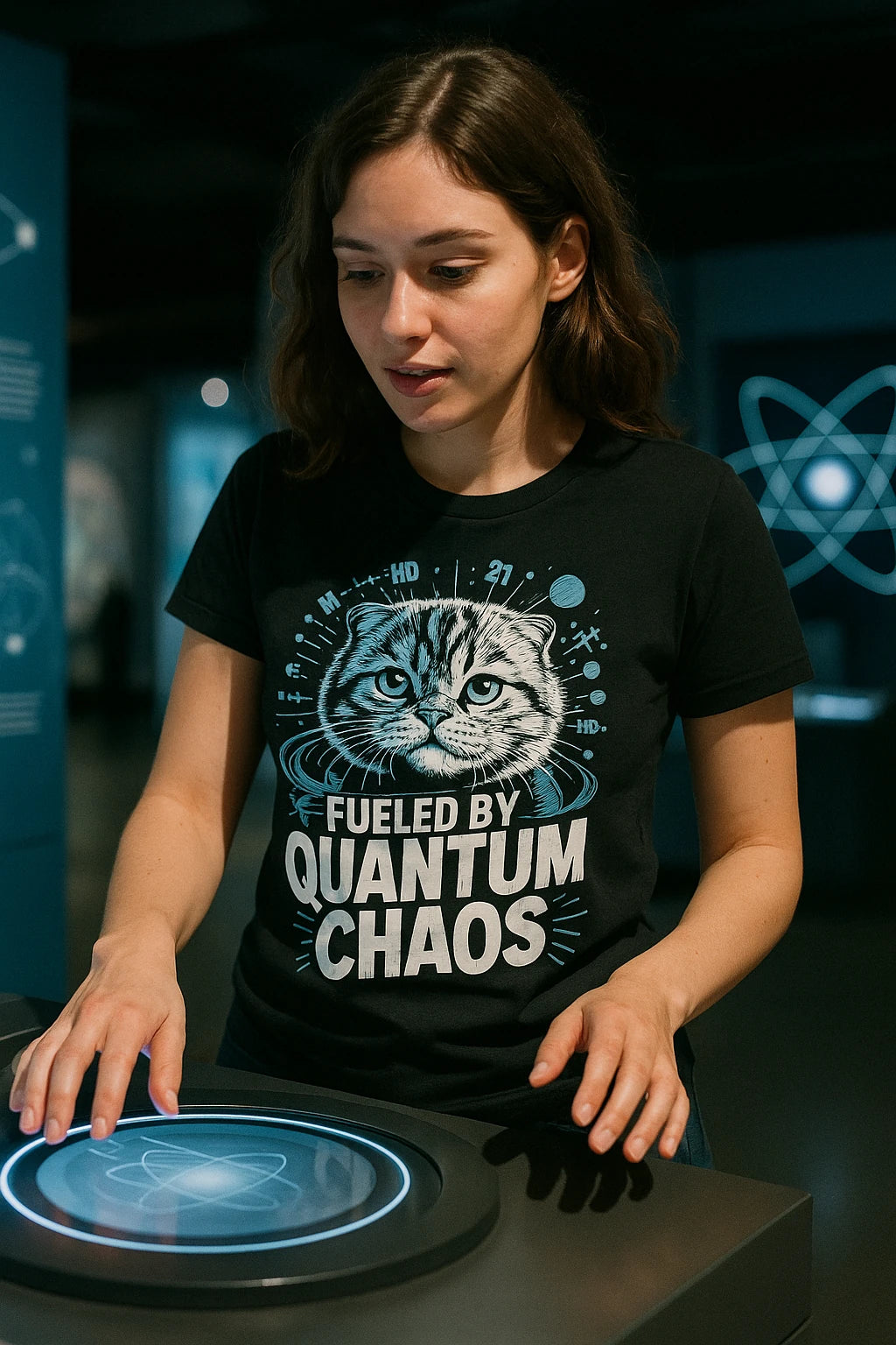 "Fueled By Quantum Chaos" black quantum mechanics t shirt - a birthday gift for quantum mechanics lover