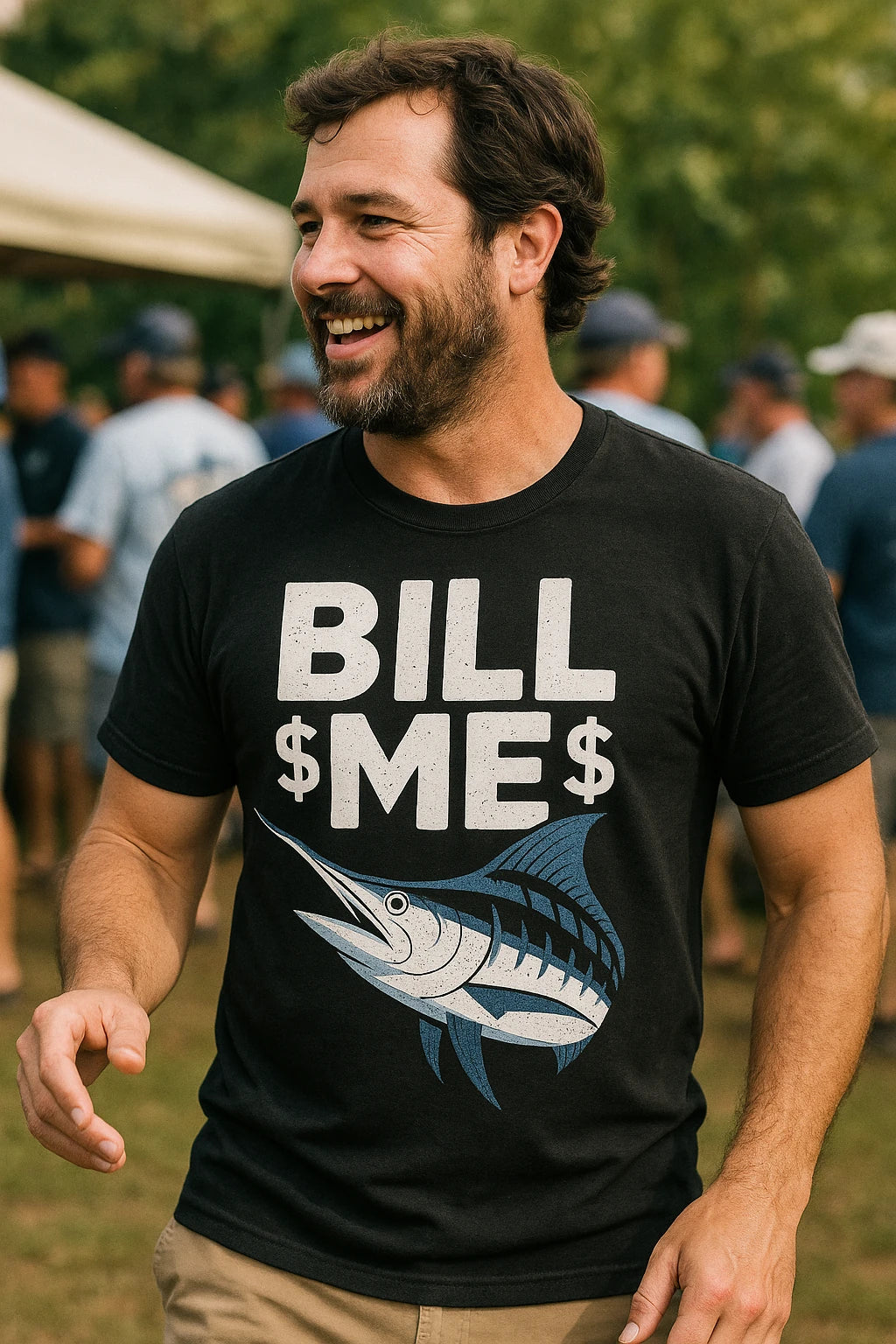 "Bill Me" black marlin t shirt - a birthday gift for marlin lover