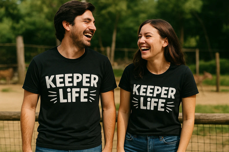 Person wearing the black zookeeper t shirt graphic tee - 