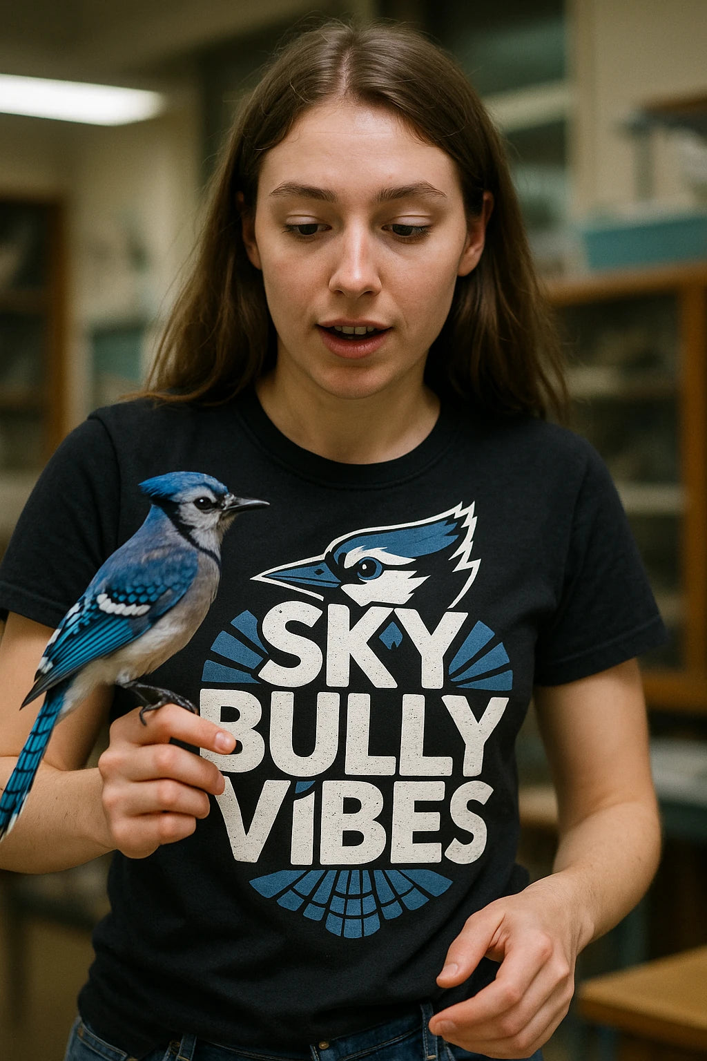 "Sky Bully Vibes" blue jay t shirt - product photo 6