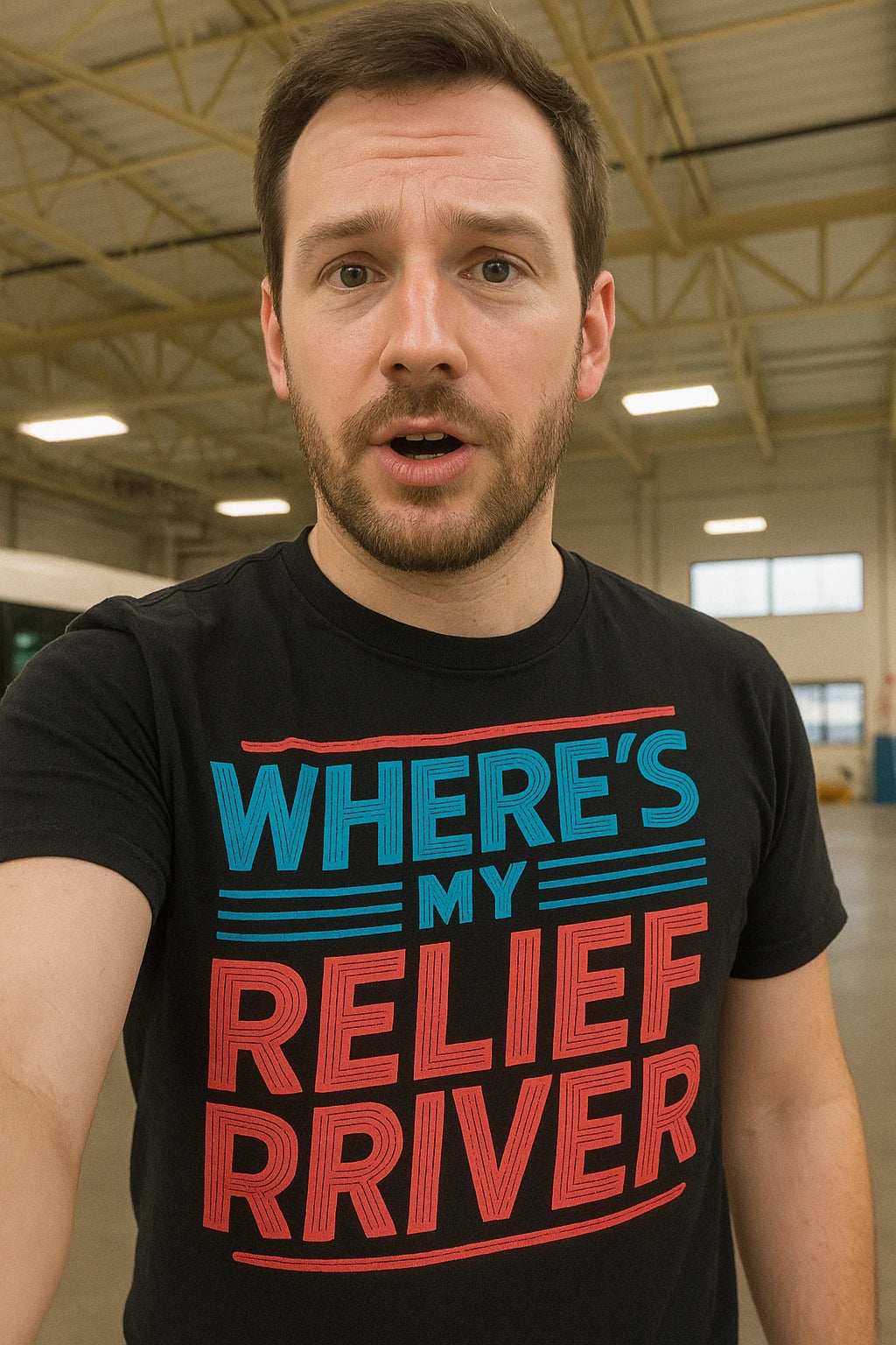 "Wheres My Relief Driver" black bus driver t shirt - a christmas gift for bus driver