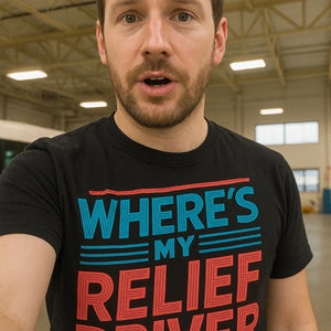 "Wheres My Relief Driver" black bus driver t shirt - a christmas gift for bus driver