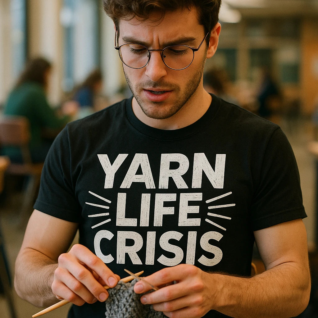 "Yarn Life Crisis" knitting t shirt - product photo 8