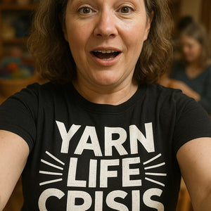 "Yarn Life Crisis" knitting t shirt - product photo 7
