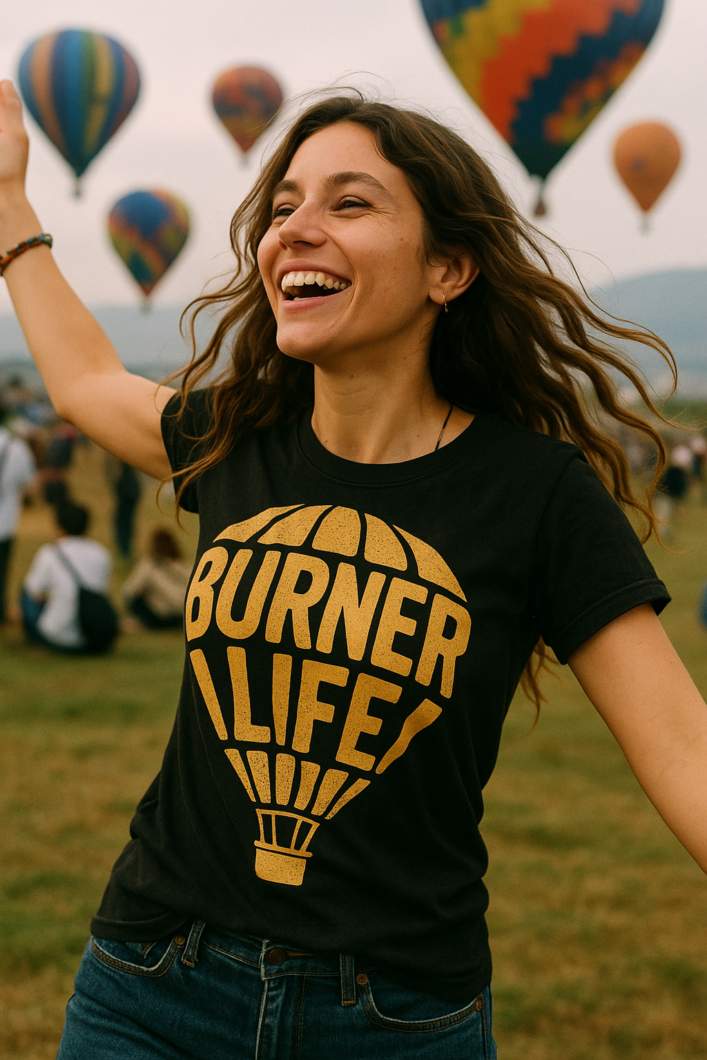 "Burner Life" black hot air balloon sweatshirt - a birthday gift for hot air balloon lover