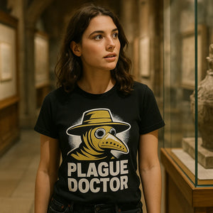 "Plague Doctor Vibes" black black history tee shirts - also one of the best presents for history buffs