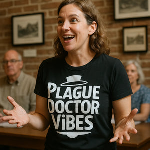 "Plague Doctor Vibes" black history tee shirts - also one of the best gifts for history lovers