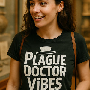 "Plague Doctor Vibes" black history tee shirts - also one of the best presents for history buffs