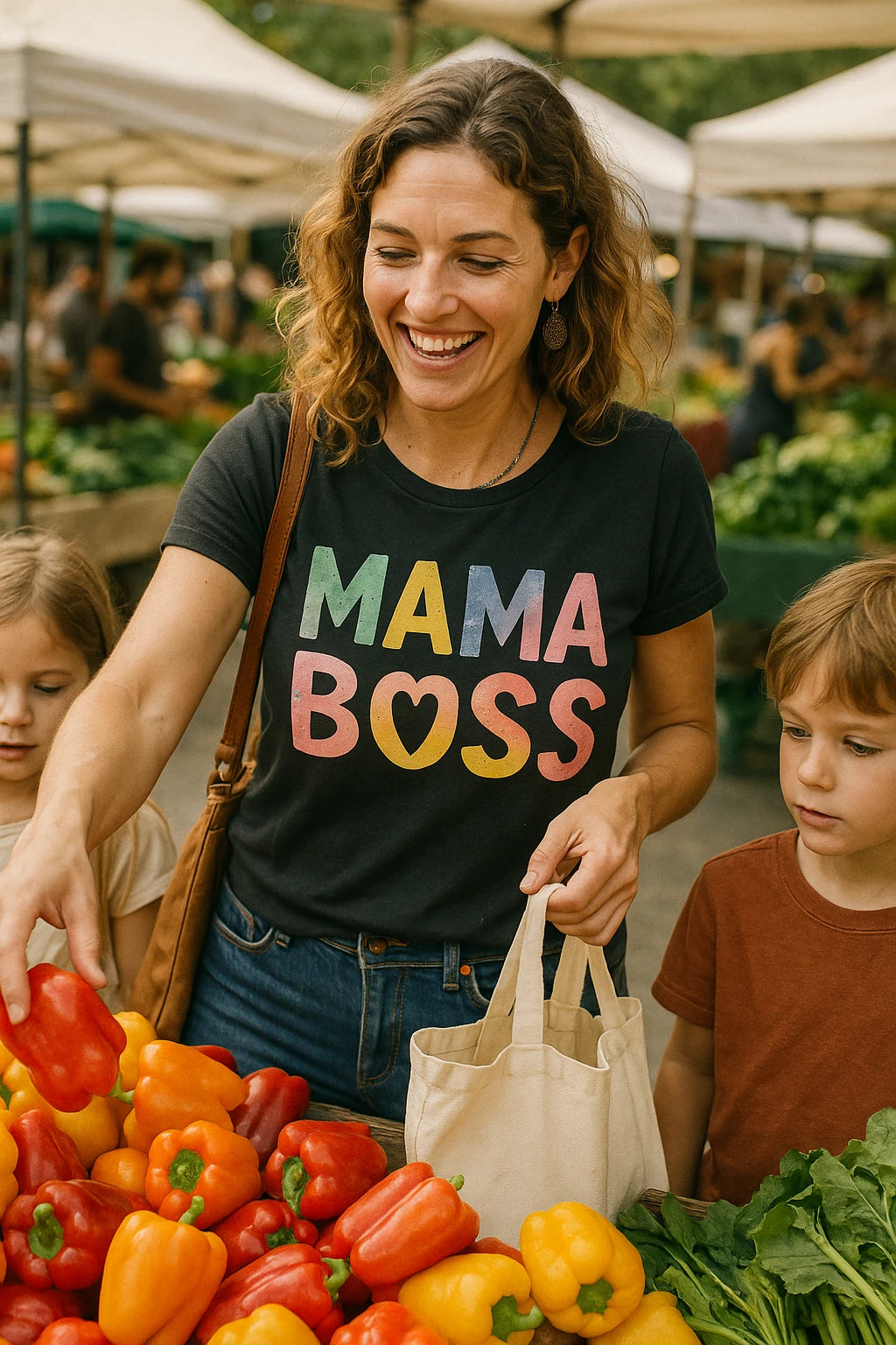 "Mama Boss" black mom life tee shirt - a birthday gift for mom life lover